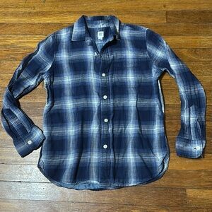 Gap Kids Double Weave Button Down Shirt, Bainbridge Blue, Lg (10)